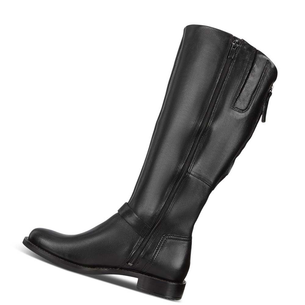 Women's Ecco Sartorelle 25 High-cut Buckled Boots Black | Canada 24GSO